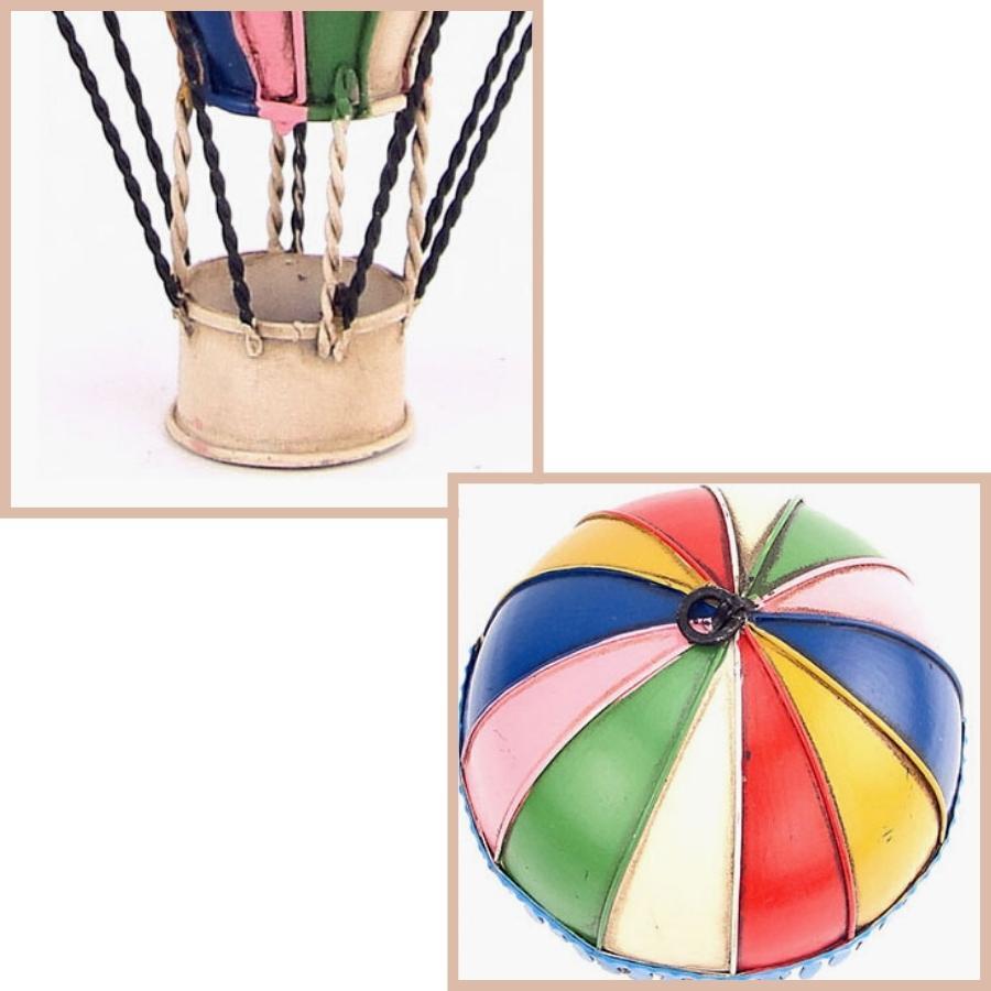 Vintage Diecast Metal Small Hot Air Balloon - Rainbow