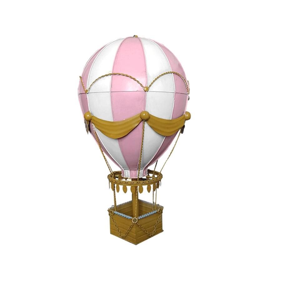 Vintage Diecast Metal Medium Hot Air Balloon - Pink