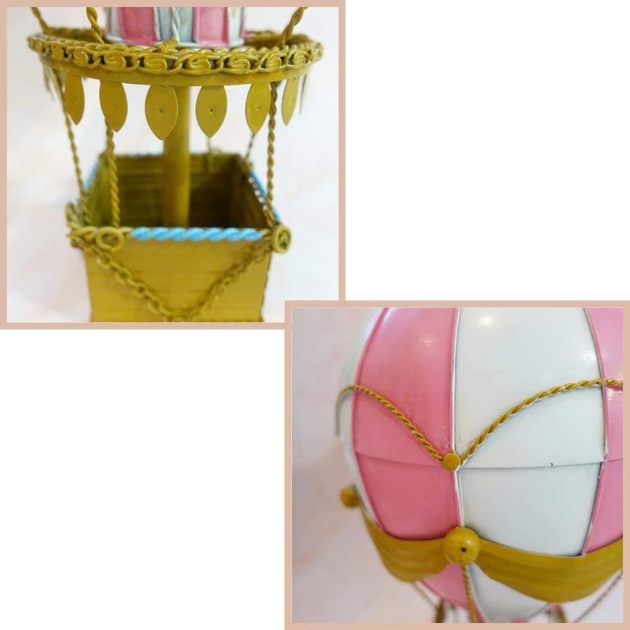 Vintage Diecast Metal Medium Hot Air Balloon - Pink
