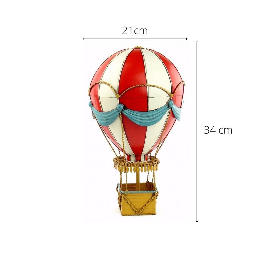 Vintage Diecast Metal Medium Hot Air Balloon - Red