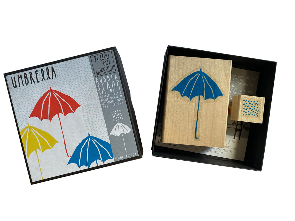 Yellow Owl Workshop Umbrella Rubber Stamps Set of 2