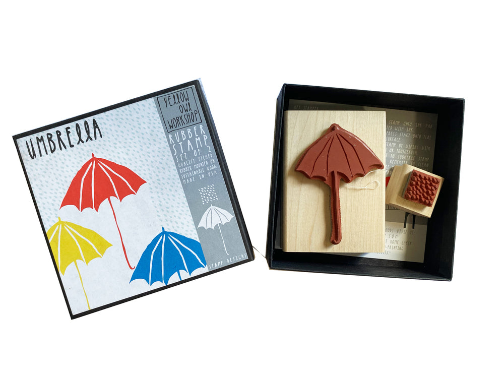 Yellow Owl Workshop Umbrella Rubber Stamps Set of 2