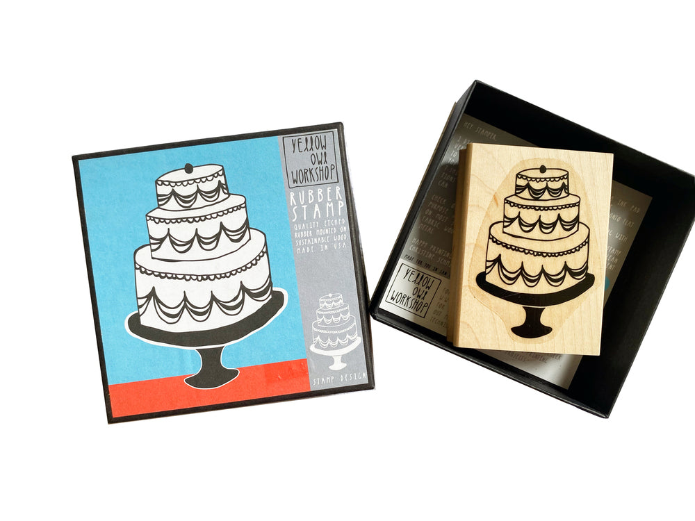 Yellow Owl Workshop Large Rubber Stamp - Cake