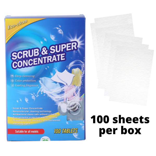Eco-Clean Super Concentrate Laundry Detergent Sheets 100pcs