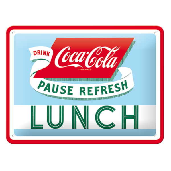Nostalgic Art Coca-Cola Lunch A5 Embossed Metal Sign