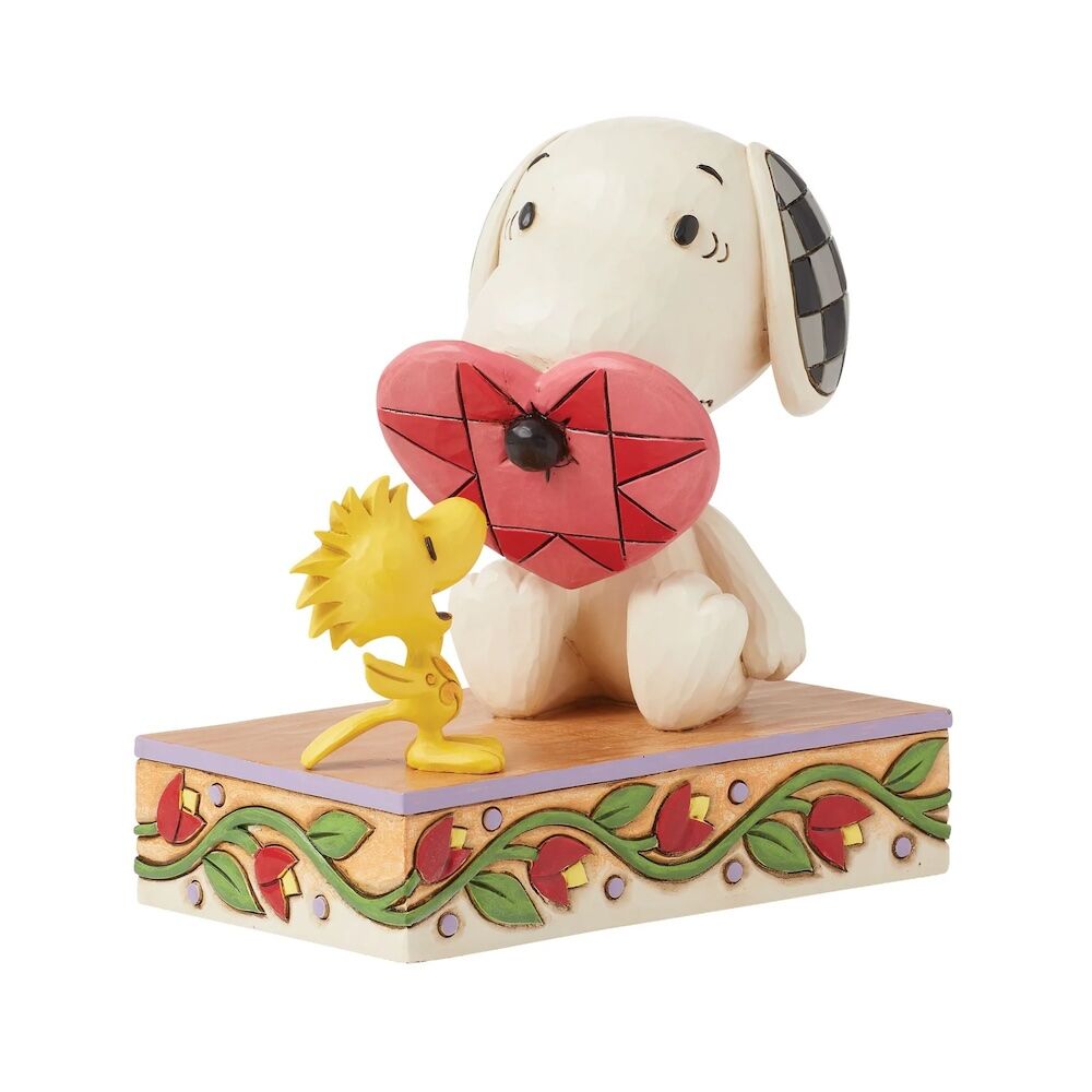 Peanuts by Jim Shore Snoopy with Nose Through Heart & Woodstock
