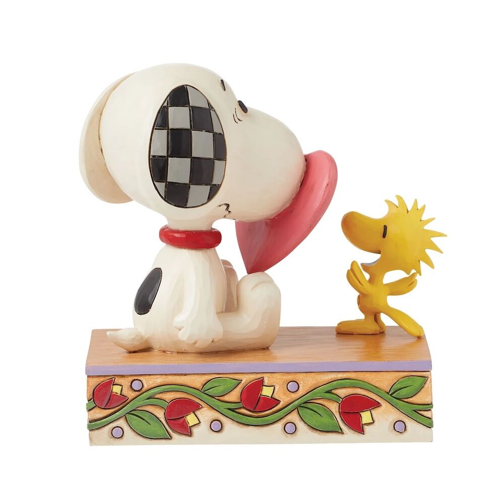 Peanuts by Jim Shore Snoopy with Nose Through Heart & Woodstock