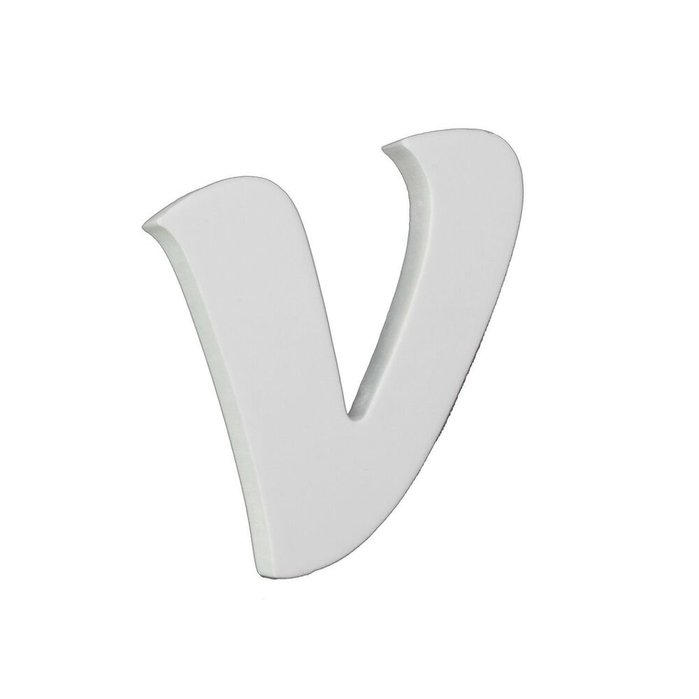 Splosh Wooden Small White Letter V