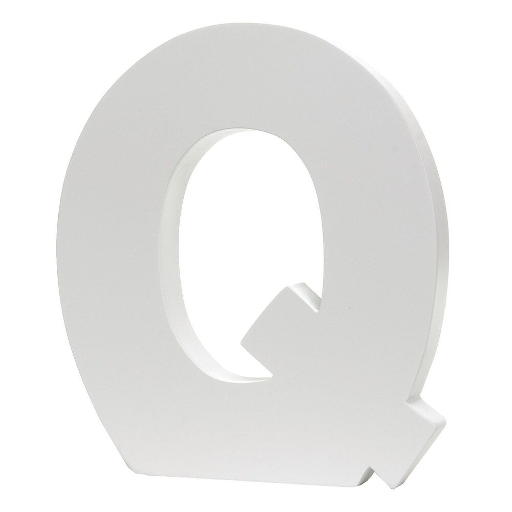 Splosh Wooden Large White Letter Q