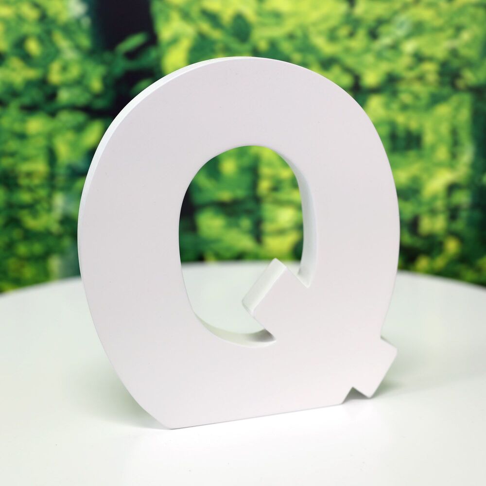 Splosh Wooden Large White Letter Q
