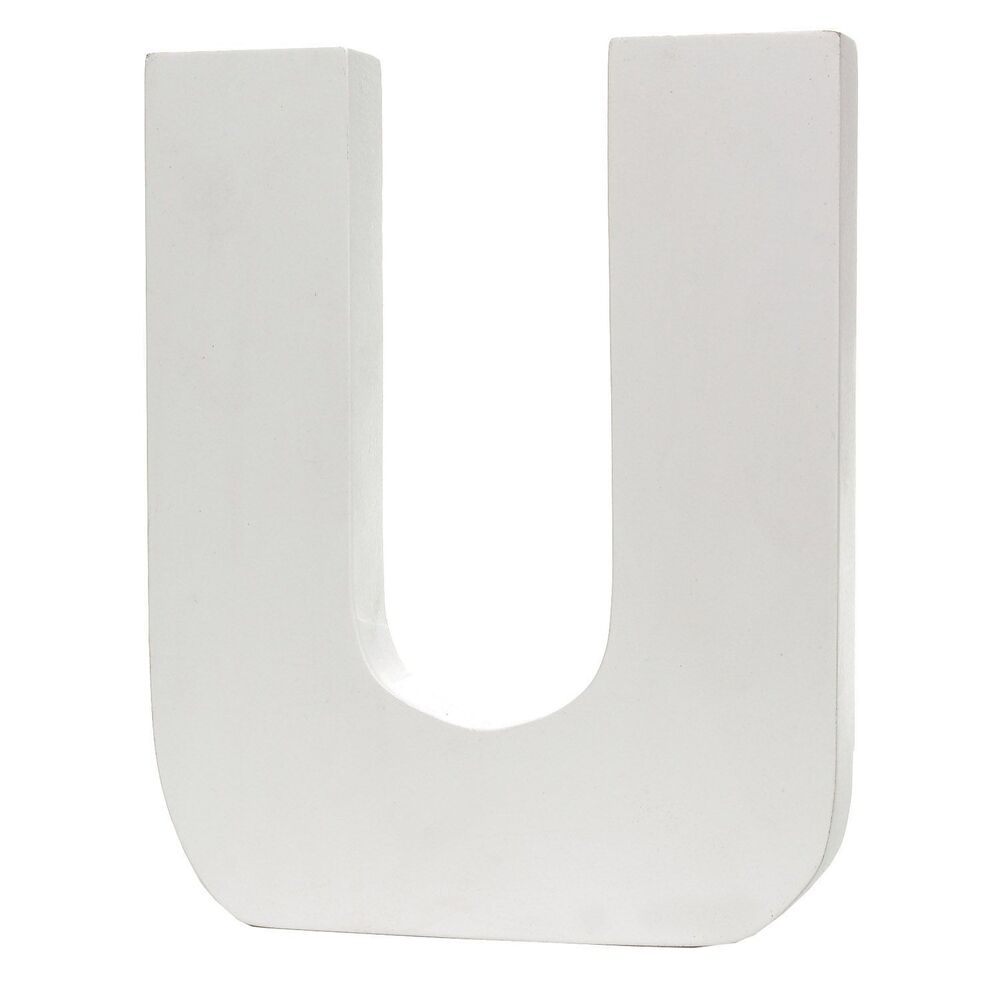 Splosh Wooden Large White Letter U