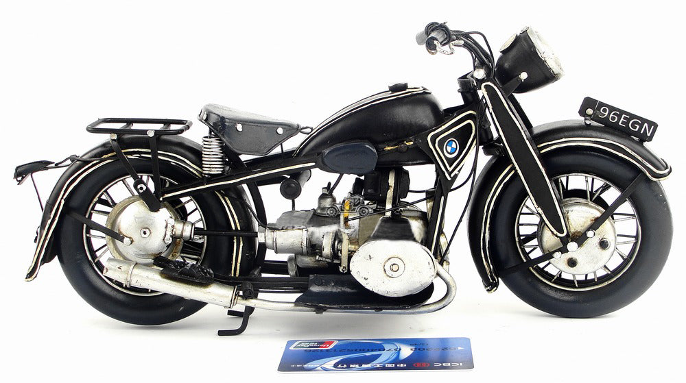 BMW Replica Handmade Black Tinplate 1923 R32 Motorcycle