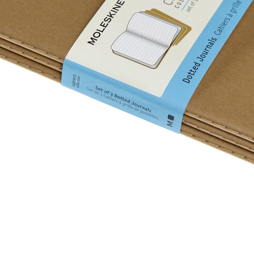 Moleskine Cahier Notebook Dotted Extra Large Kraft (Set of 3)