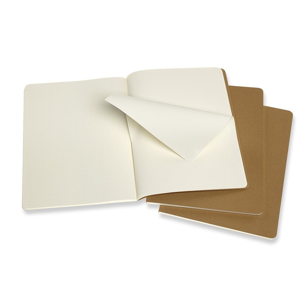 Moleskine Cahier Notebook Dotted Extra Large Kraft (Set of 3)