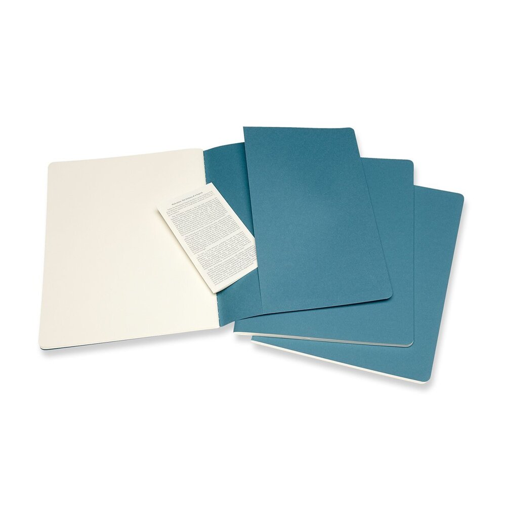 Moleskine Cahier Notebook Plain Extra Large Brisk Blue (Set of 3)