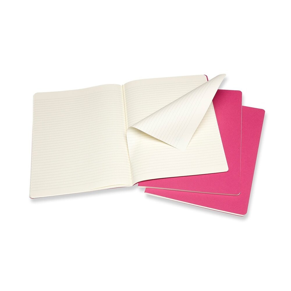 Moleskine Cahier Notebook Ruled Extra Large Kinetic Pink (Set of 3)
