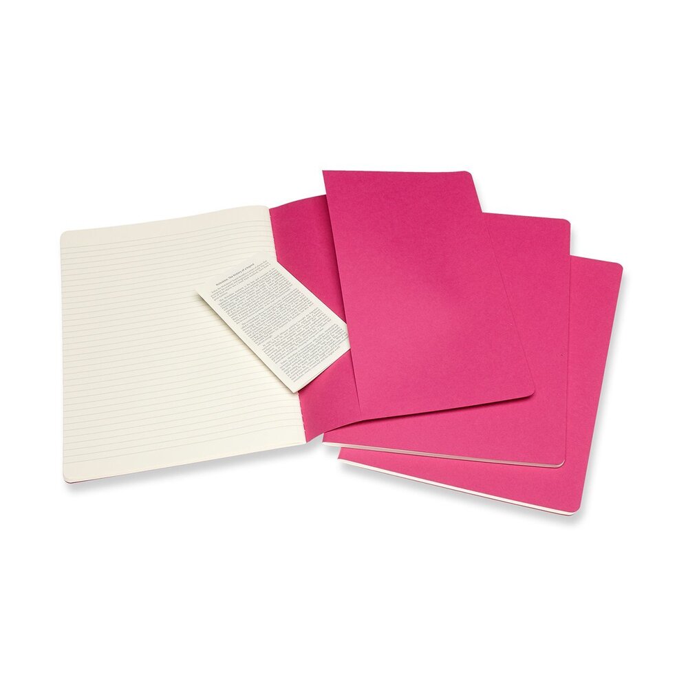 Moleskine Cahier Notebook Ruled Extra Large Kinetic Pink (Set of 3)