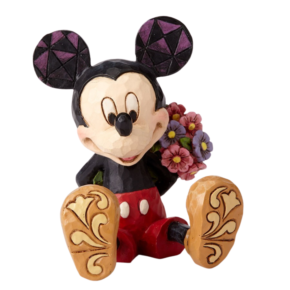 Disney Traditions Mickey Mouse With Flowers Mini Figurine