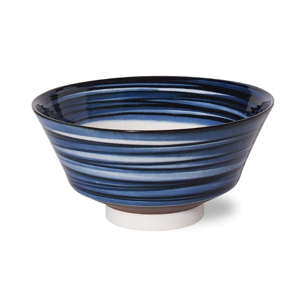 Minoru Pottery Japanese Porcelain Graph Komasuji Large Bowl