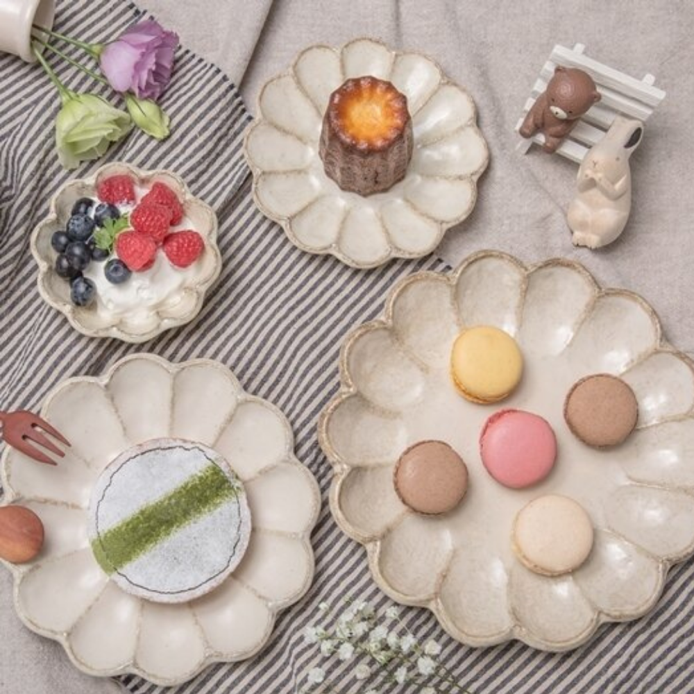 Kaneko Kohyo Flower Yellow Plate 24.5cm