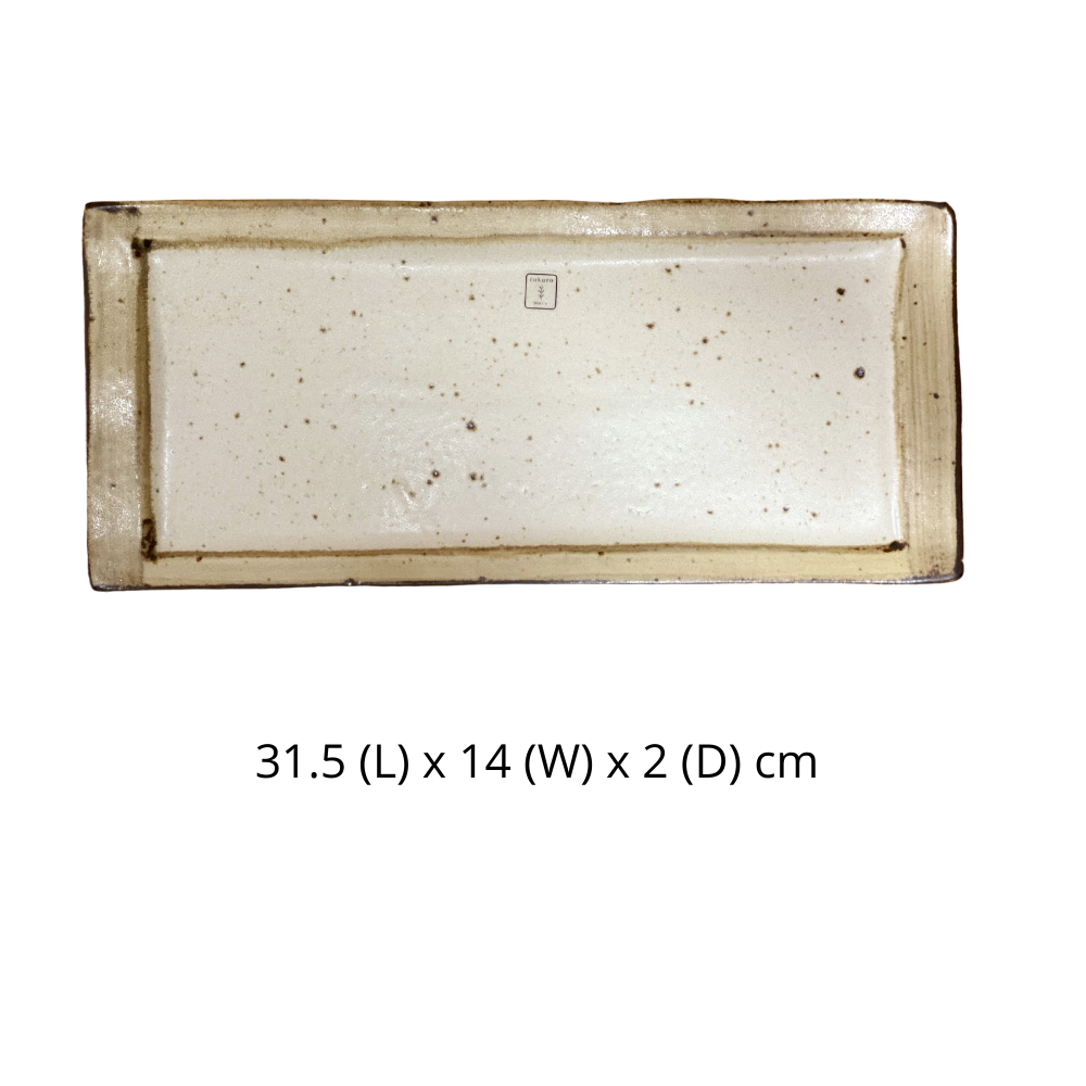 Rokuro Kakusho Porcelain Rectangle Plate 31cm