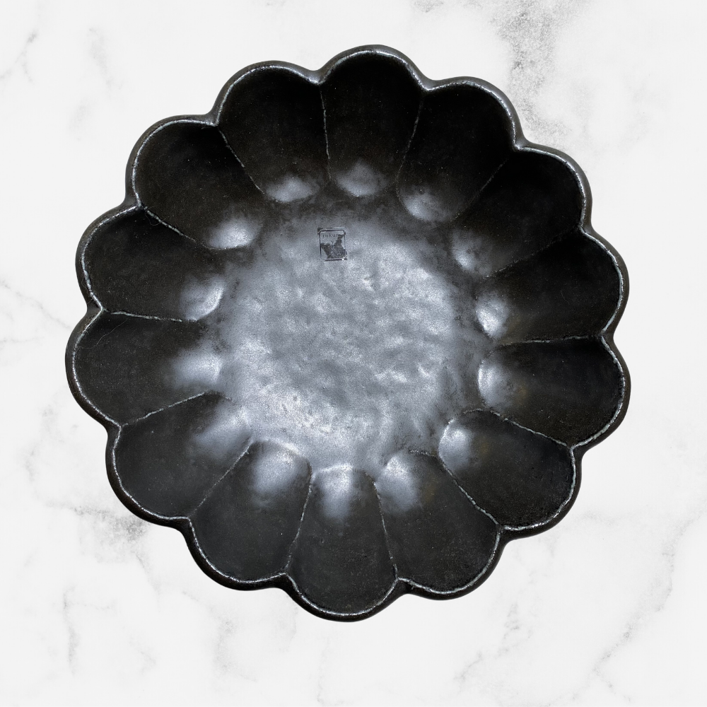 Kaneko Kohyo Rinka Flower Black Bowl 21cm