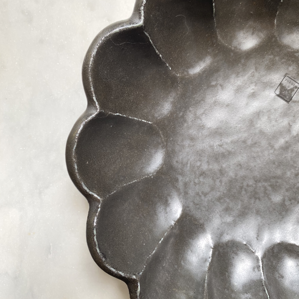 Kaneko Kohyo Rinka Flower Black Bowl 21cm