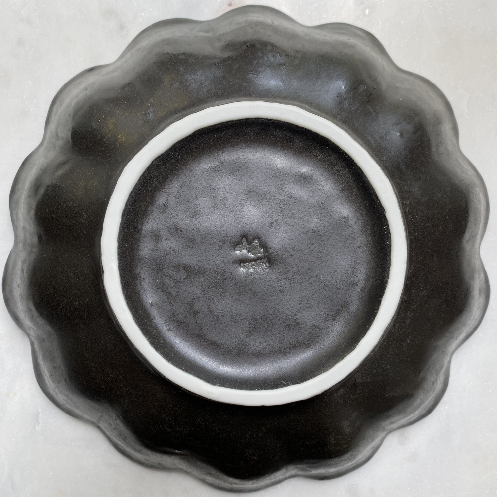 Kaneko Kohyo Rinka Flower Black Bowl 21cm