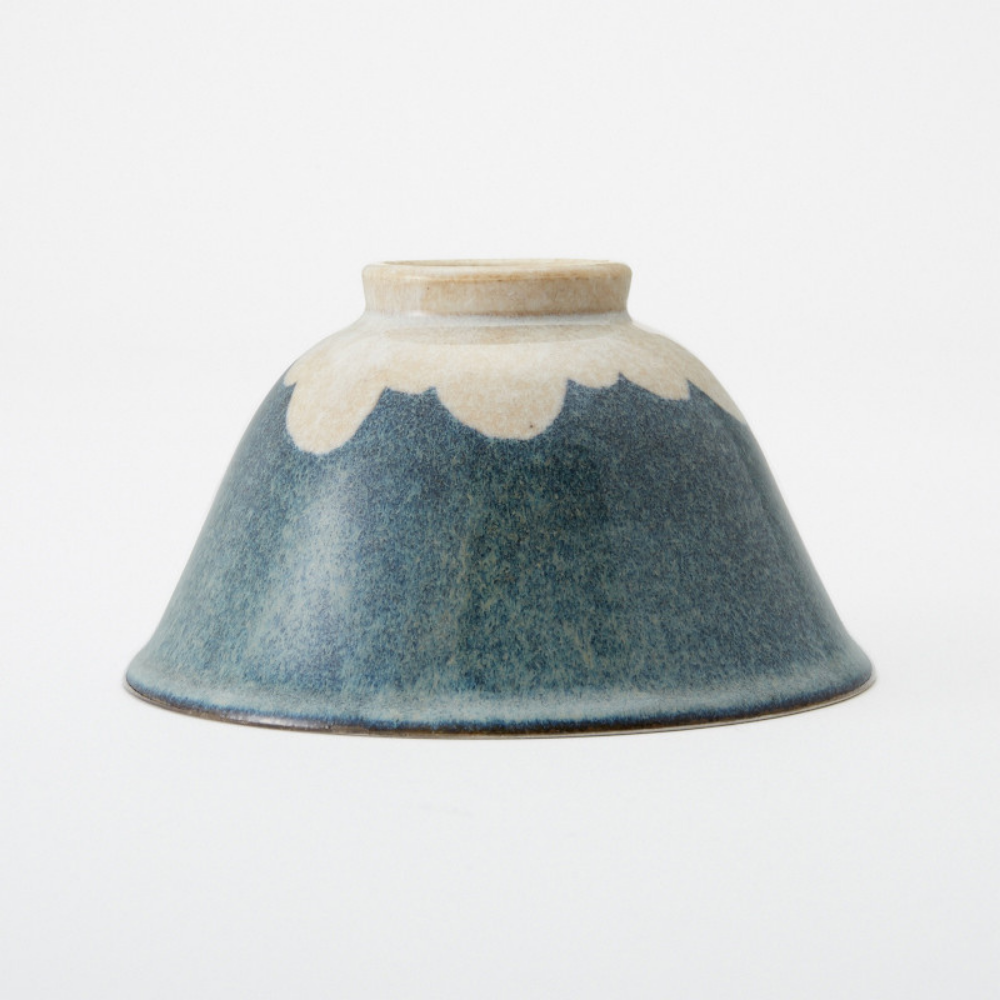 Rokuro Porcelain Mt. Fuji Rice Bowl 12cm