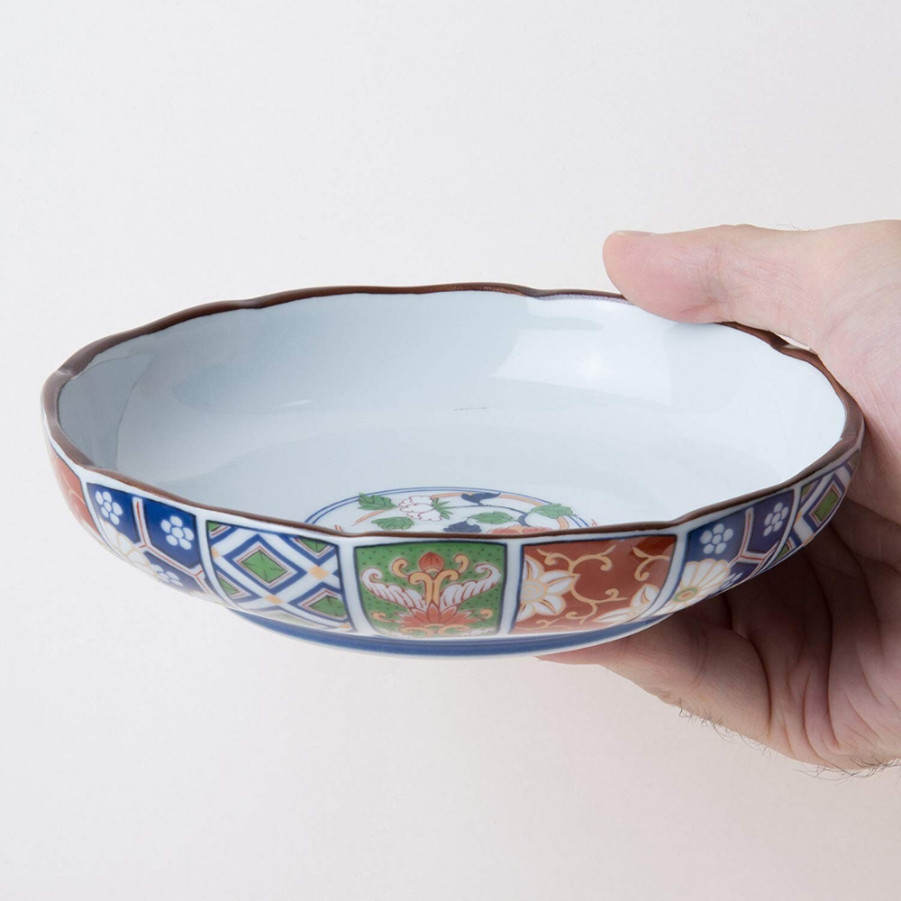Arita Porcelain Koimari Kikuwari Plate 15cm