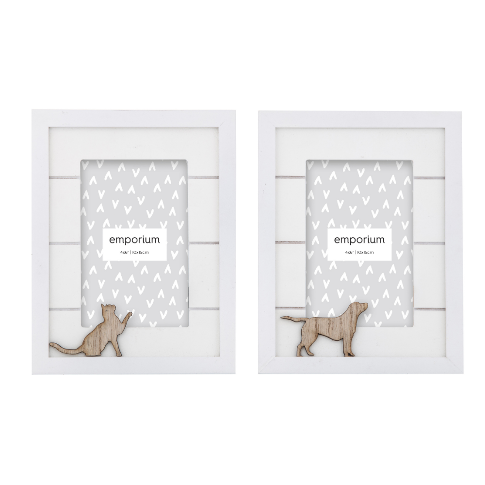 Emporium Scruff & Meow 4x6" Photo Frame (Set of 2)