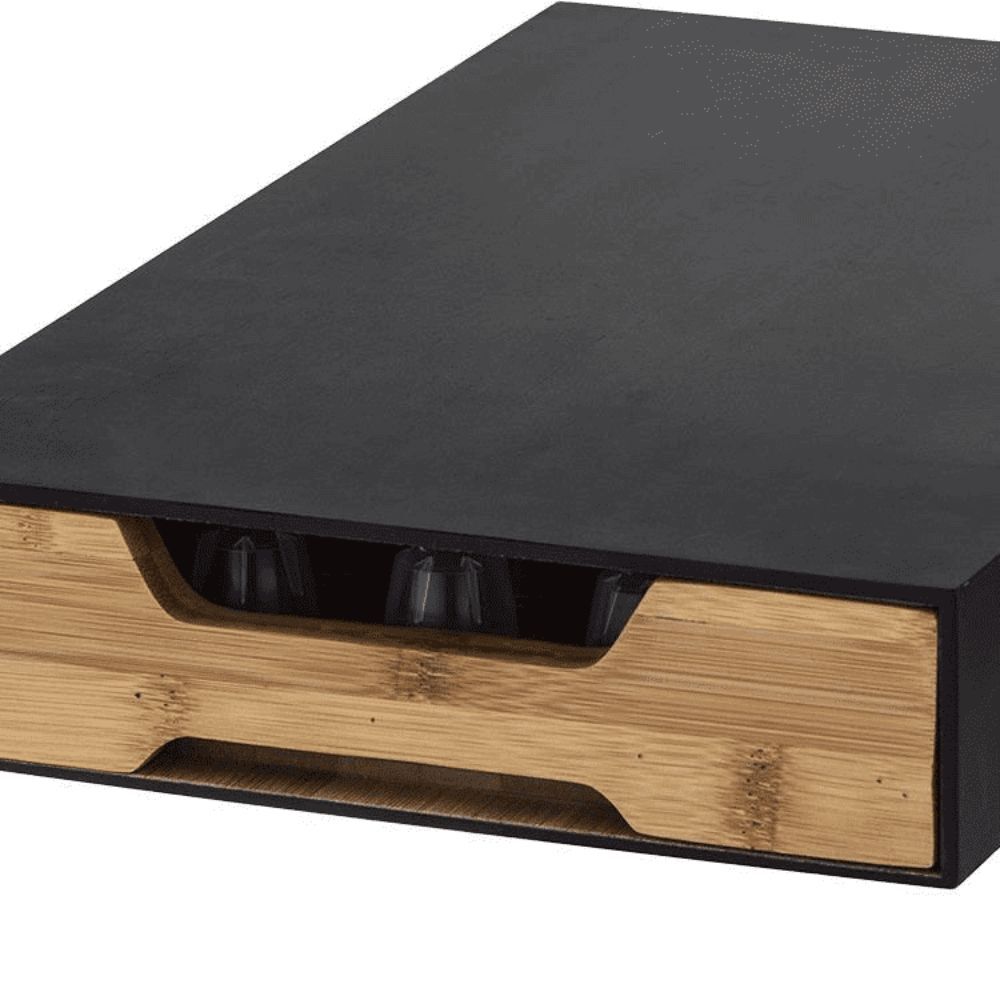 Leaf & Bean Bamboo Coffee Machine Board with Capsule Drawer