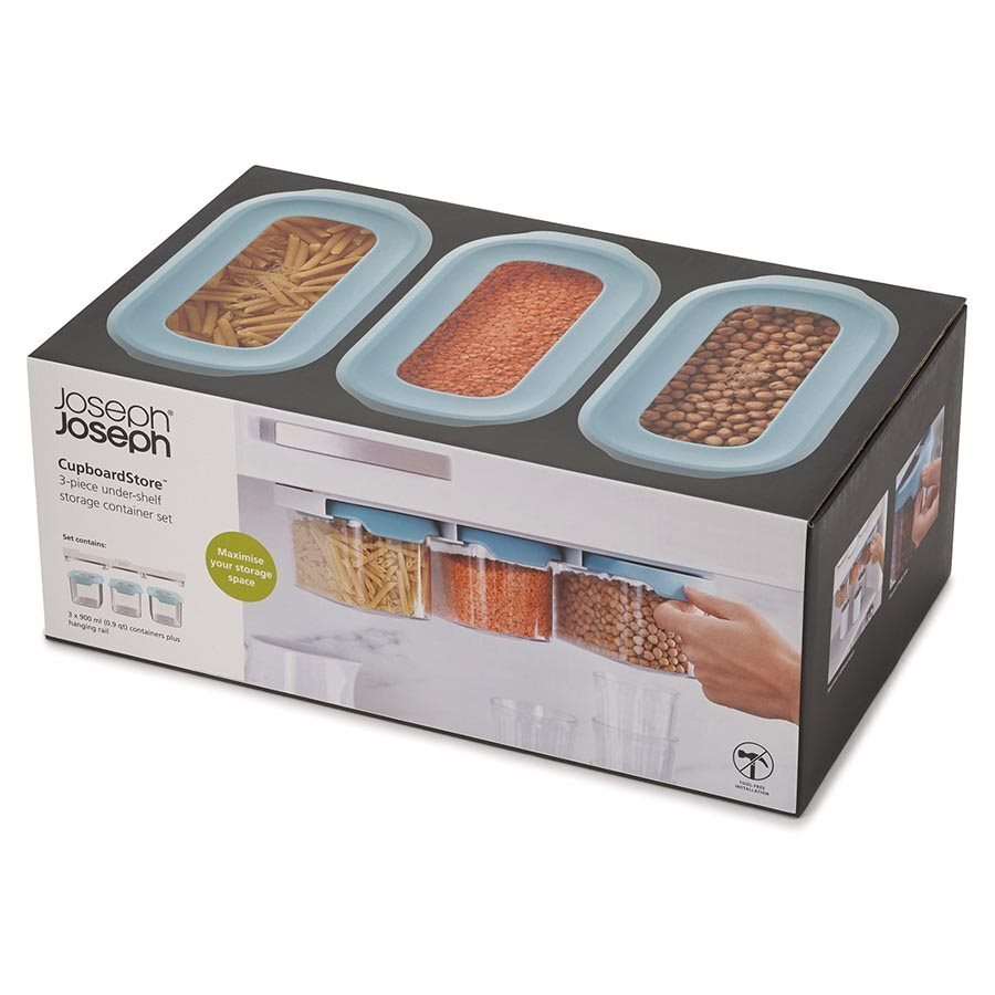 Joseph Joseph Cupboard Store Food Storage 3x900ml Light Opal