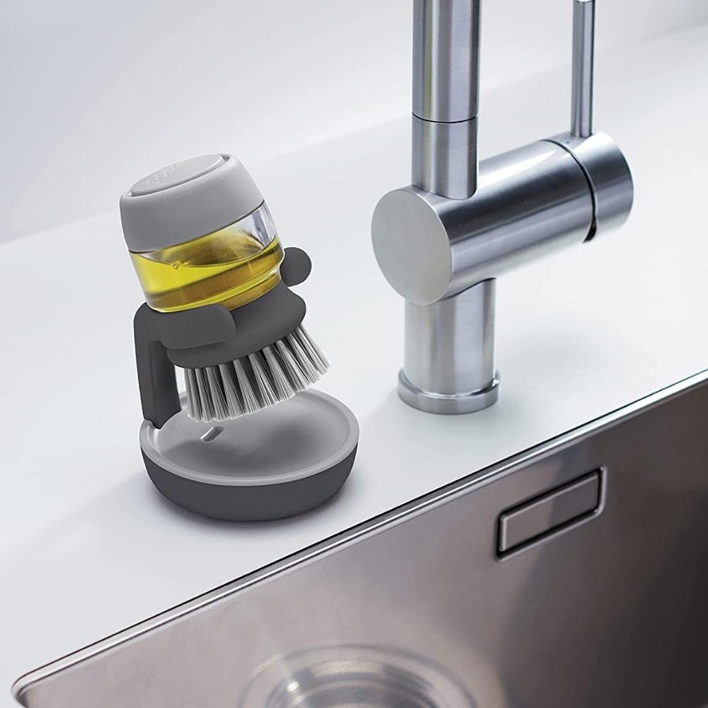 Joseph Joseph Palm Scrub Soap Dispensing Brush - Grey