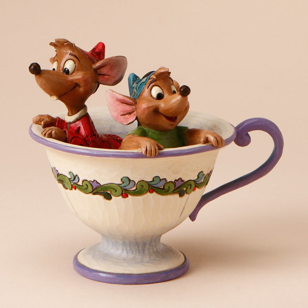 Jim Shore Disney Traditions Jaq and Gus in Teacup Figurine