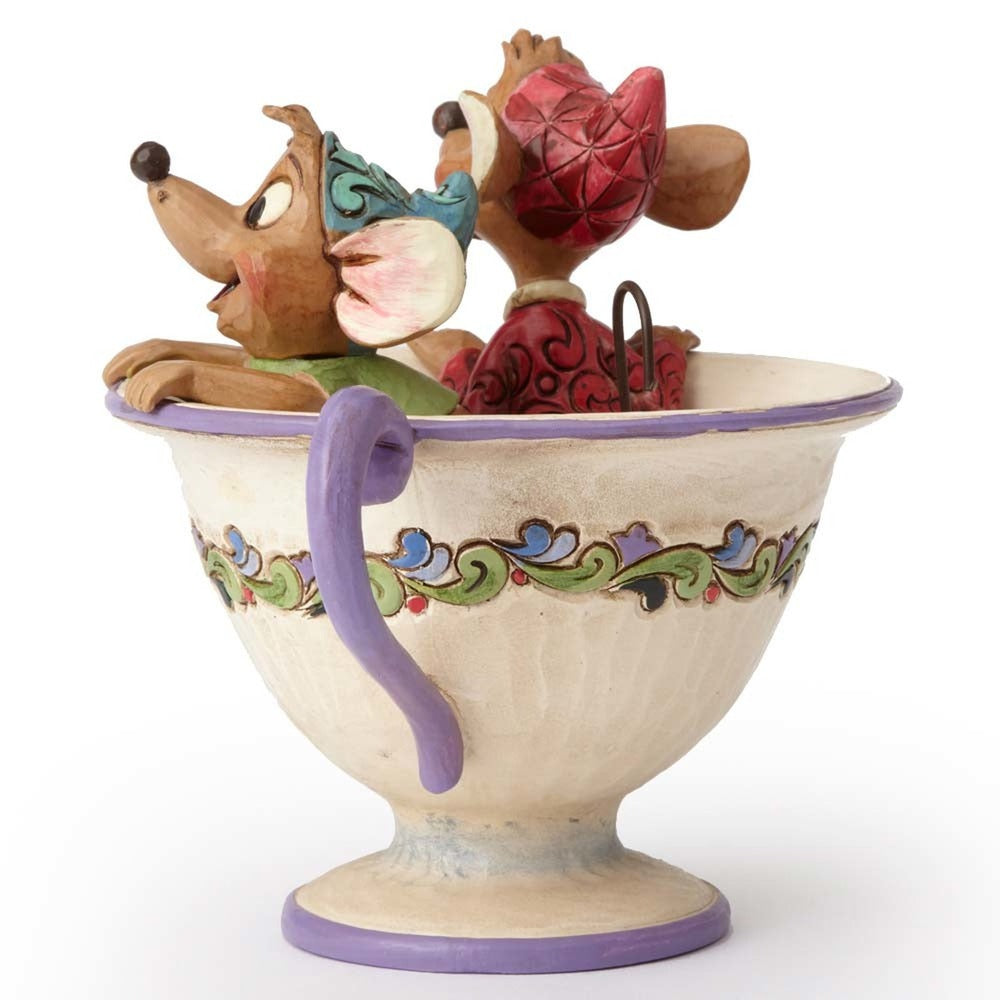 Jim Shore Disney Traditions Jaq and Gus in Teacup Figurine