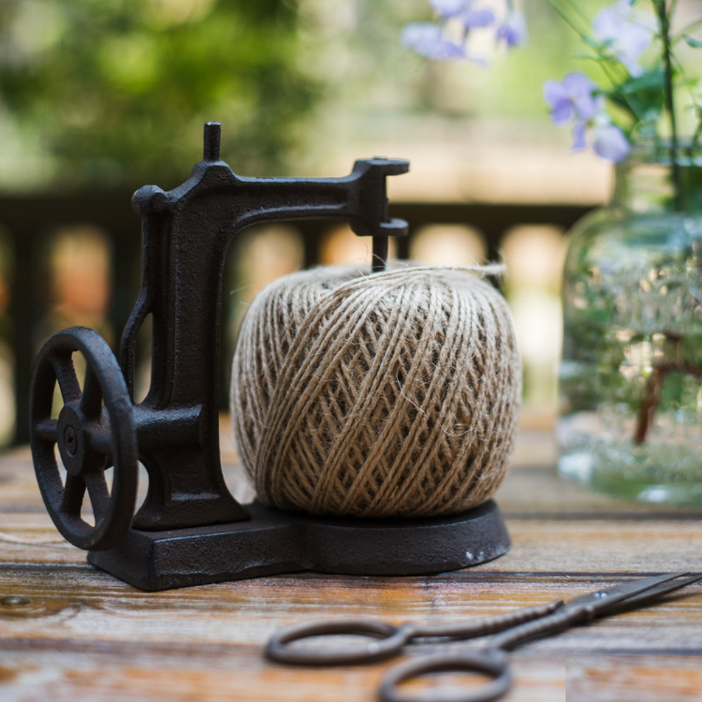 Vintage Cast Iron Sewing Machine Twine Dispenser
