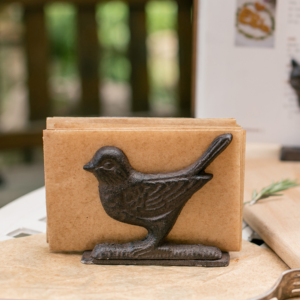 Vintage Cast Iron Bird Napkin Holder