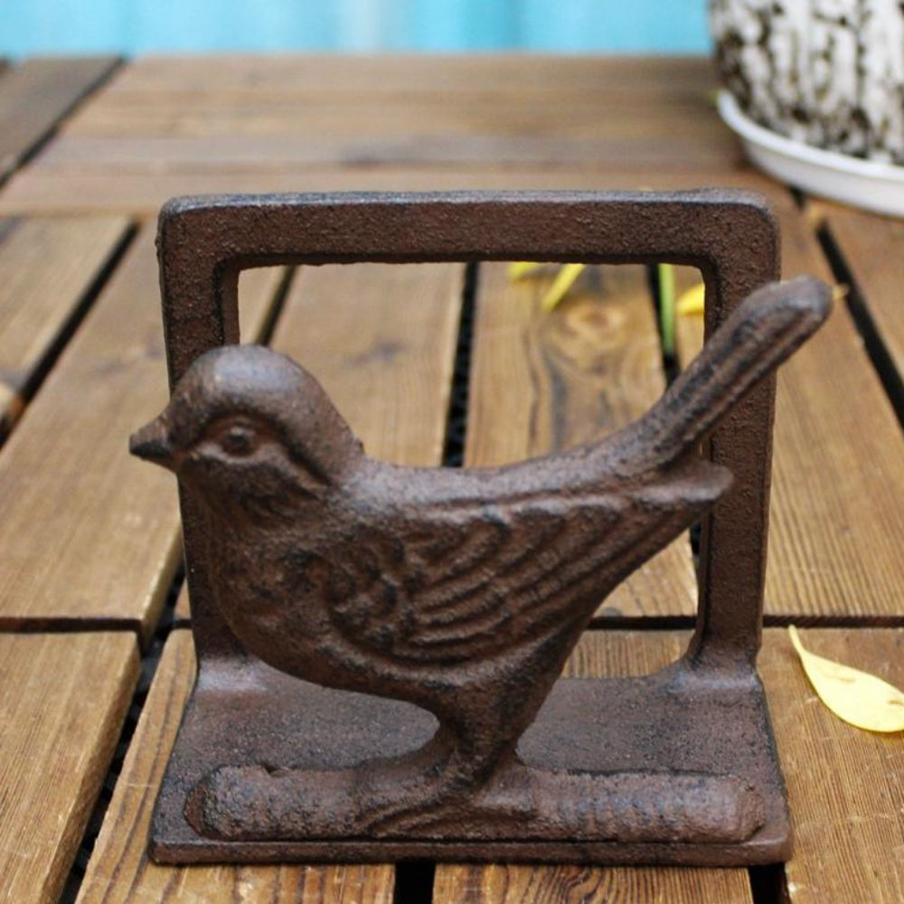 Vintage Cast Iron Bird Napkin Holder