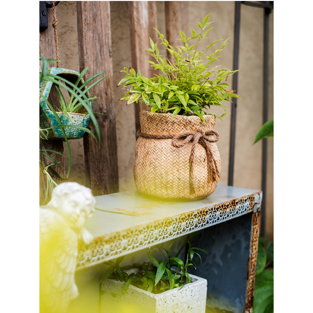 Burlap Bag Look Concrete Planter