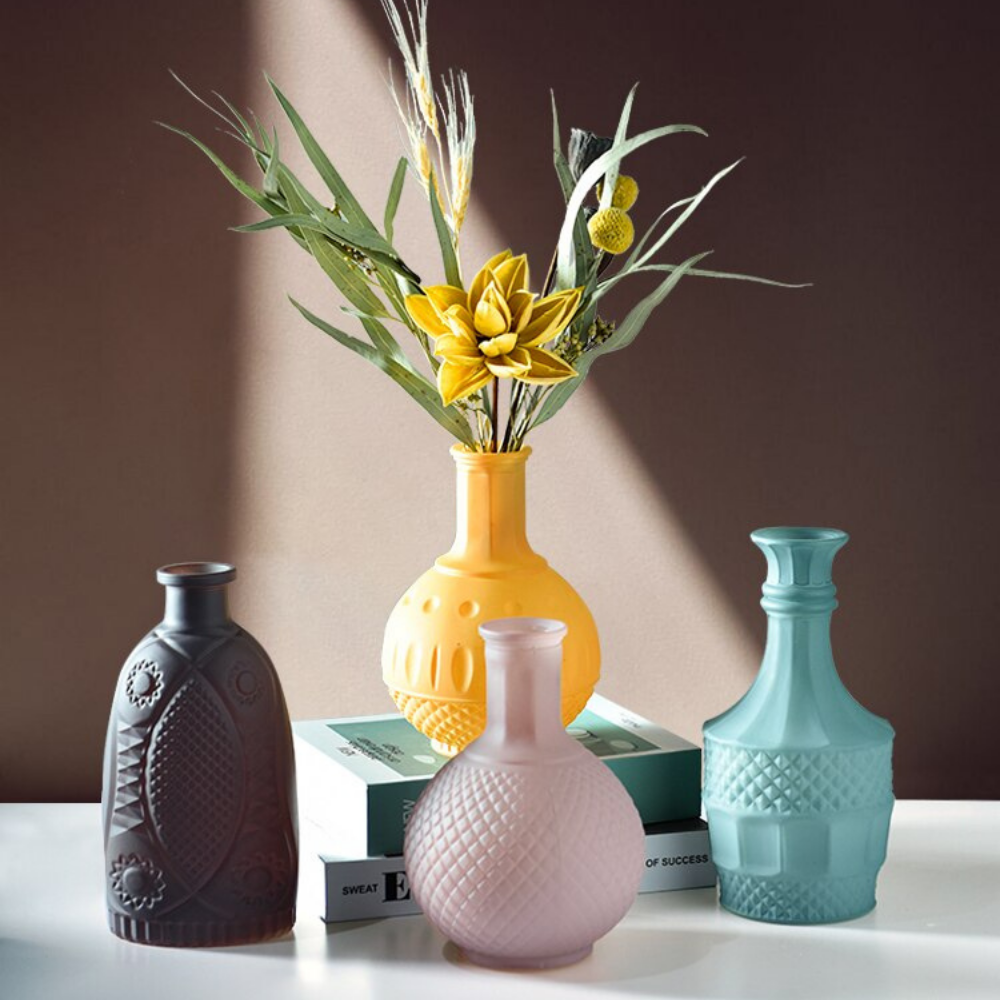 Christie Purple Frosted Finish Glass Vase