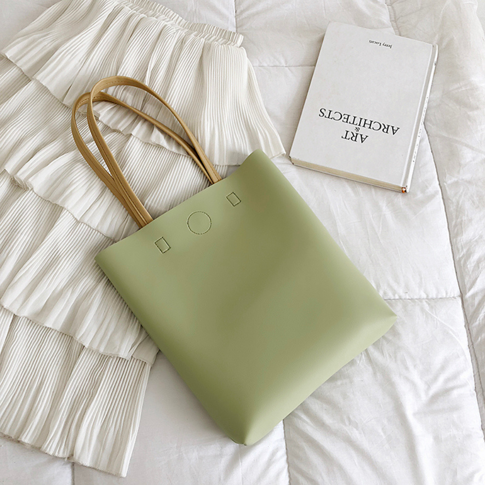 Minimalist Double Handle Mint Tote Bag