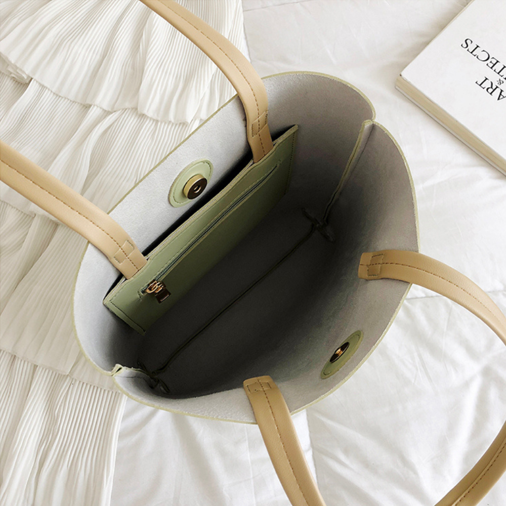 Minimalist Double Handle Mint Tote Bag