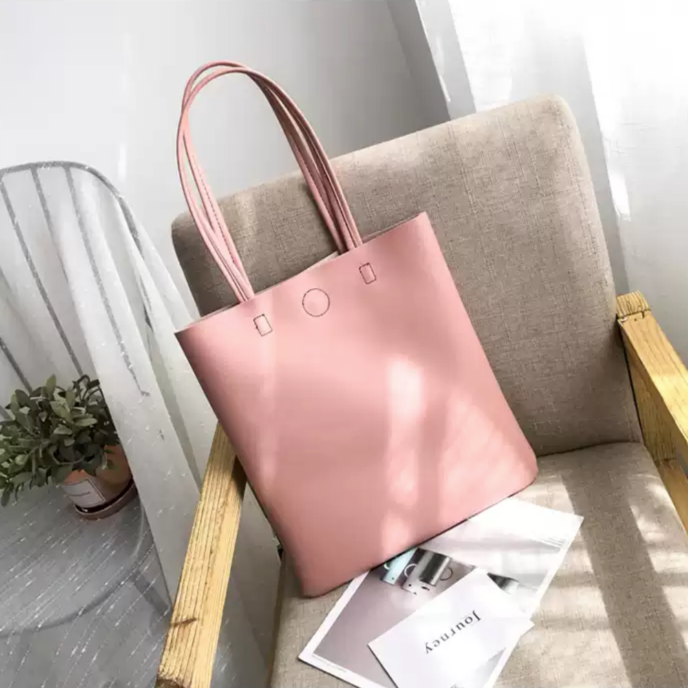 Minimalist Double Handle Blush Pink Tote Bag
