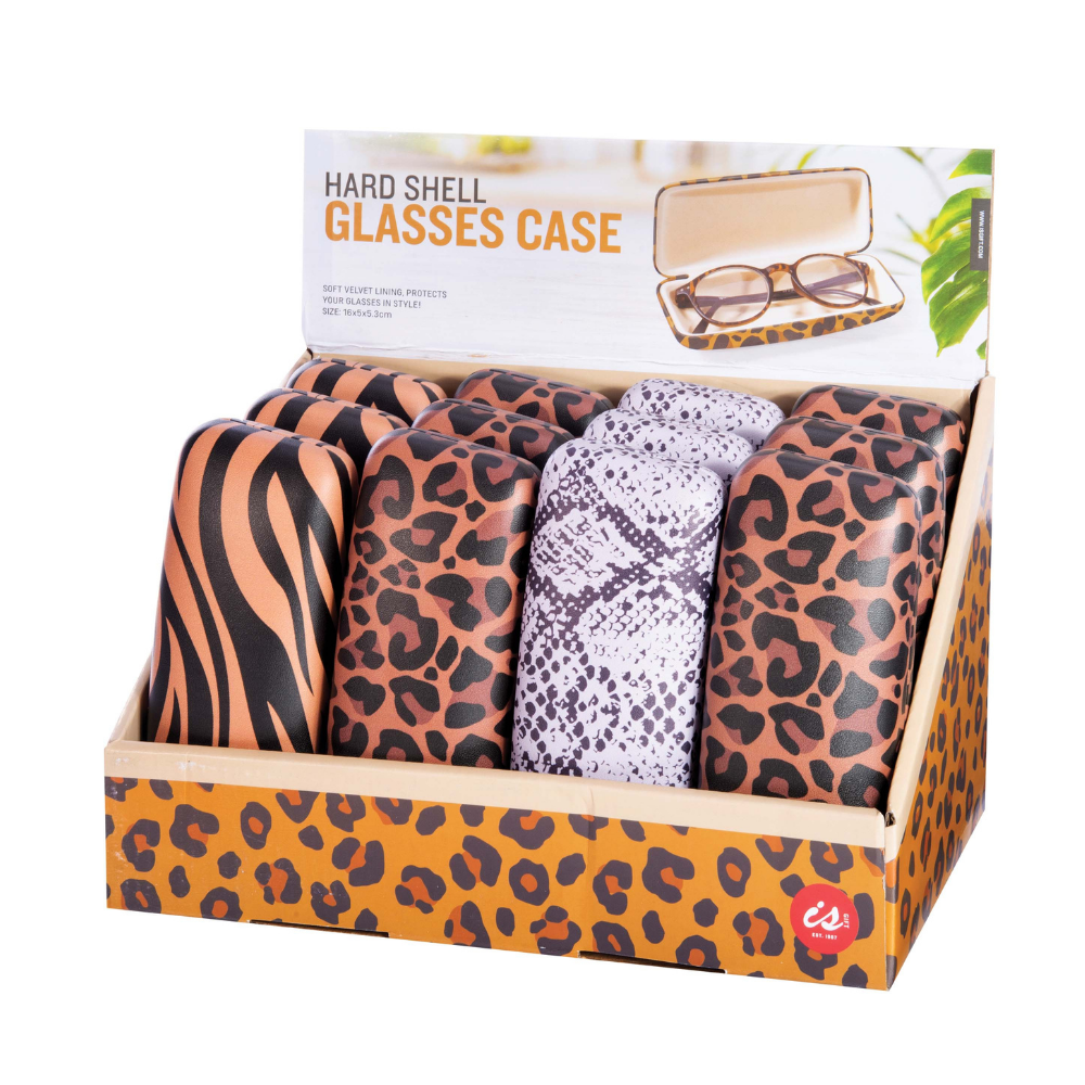 IS GIFT Glasses Case Animal Print Assorted