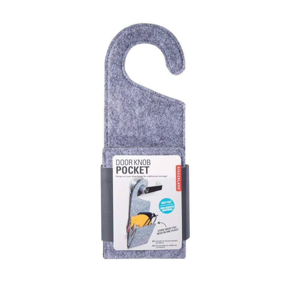 Kikkerland Felt Door Knob Pocket - Grey