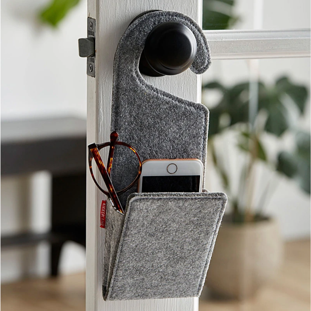 Kikkerland Felt Door Knob Pocket - Grey