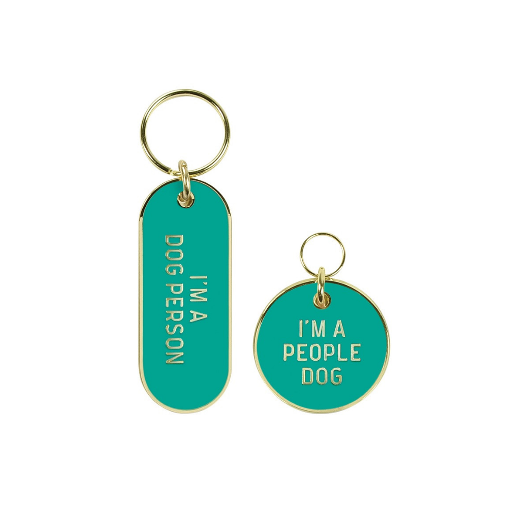 Fred Dog Person Keychain and Pet Tag set