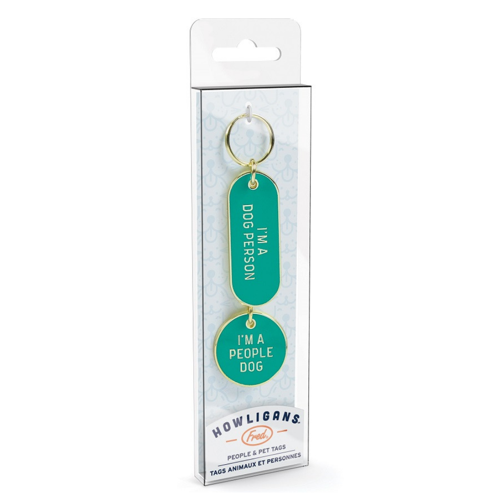 Fred Dog Person Keychain and Pet Tag set