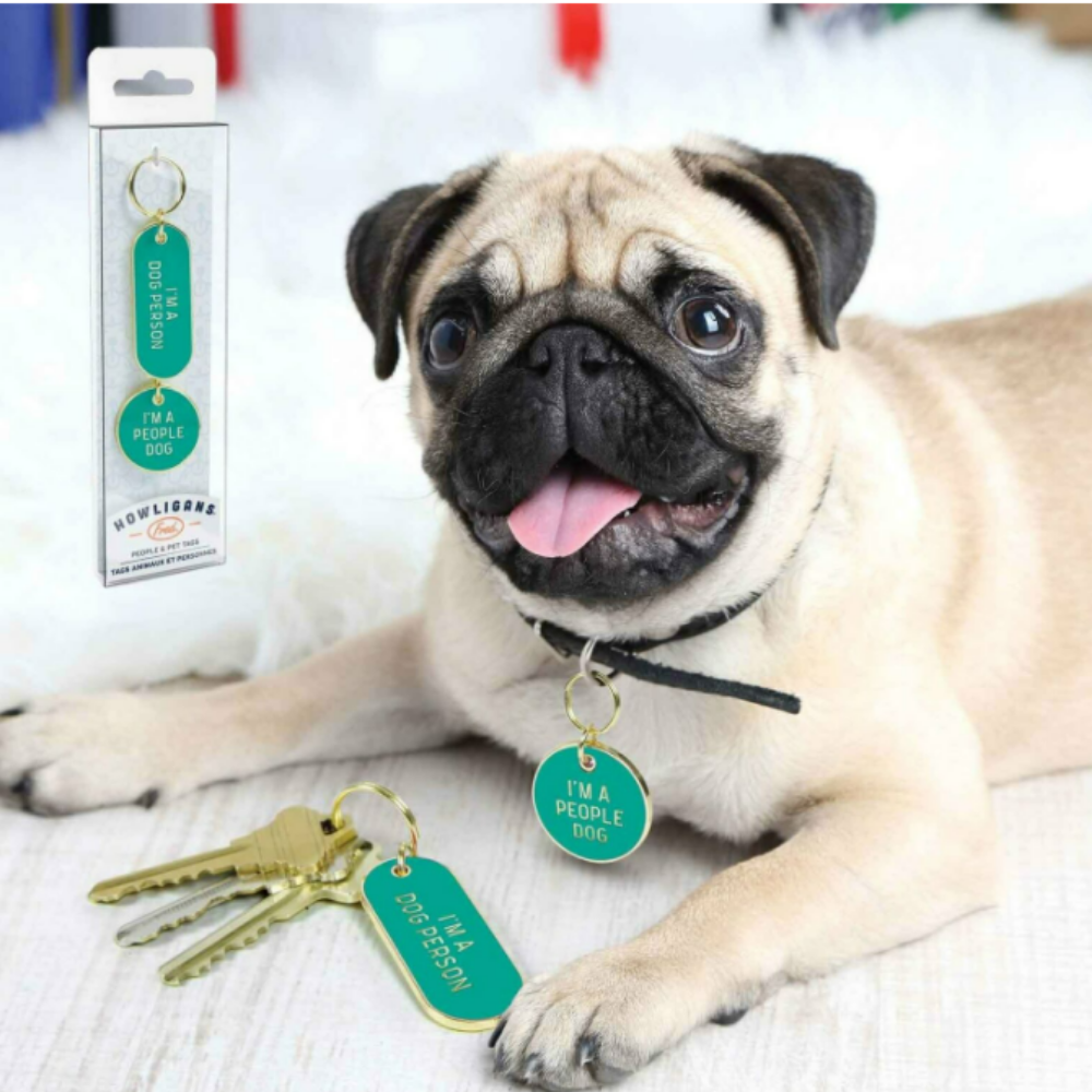Fred Dog Person Keychain and Pet Tag set
